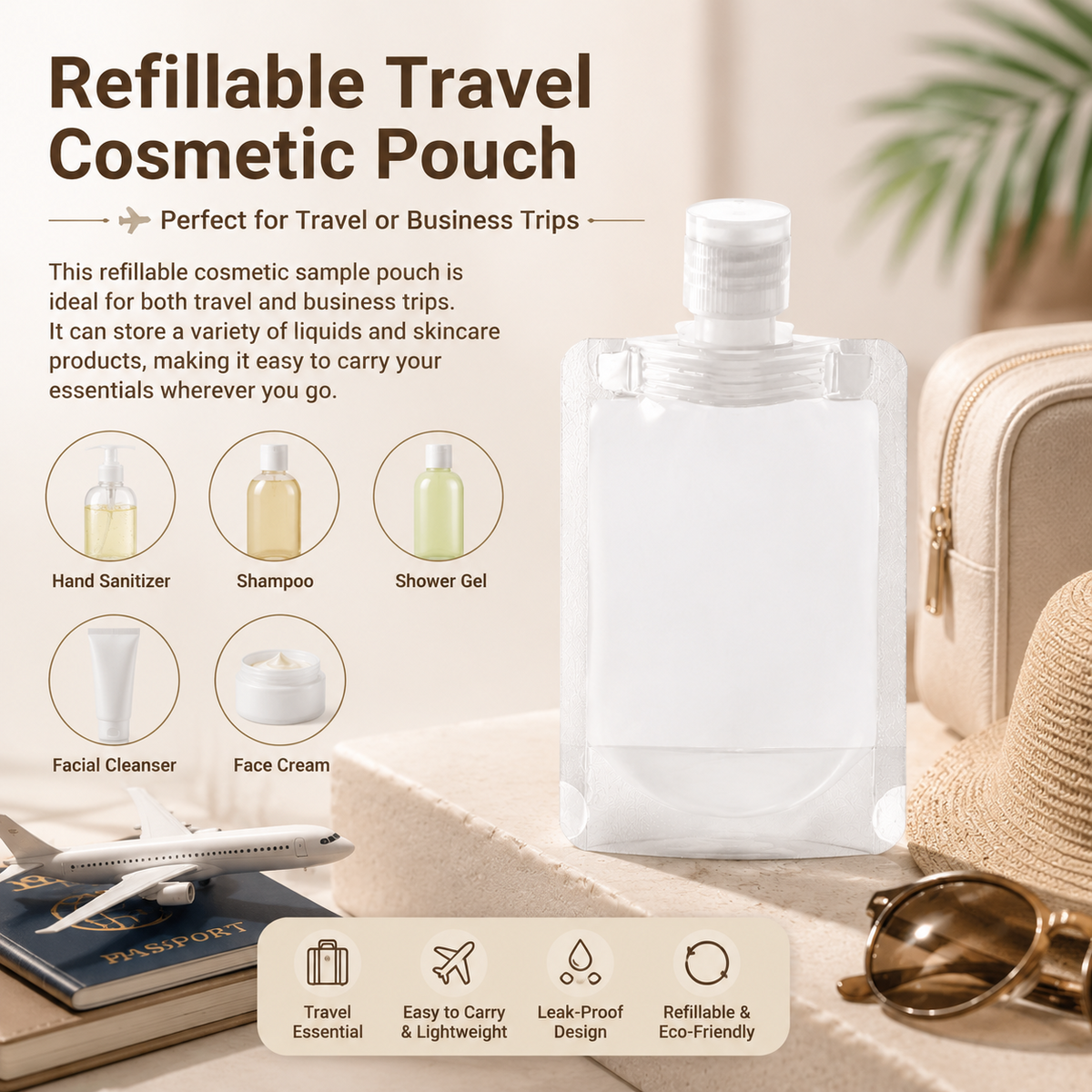20 PCS Leak Proof Travel Fluid Makeup Packing Bag