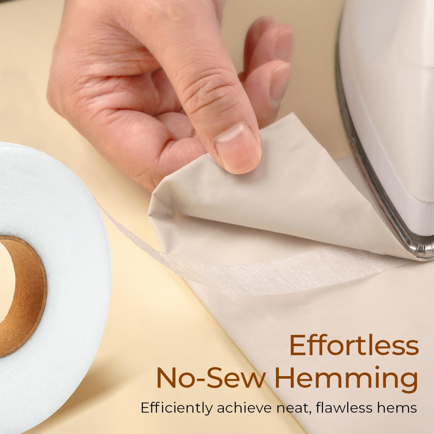 2 Rolls No-Sew Fusible Adhesive Seal Tape for Clothes & Curtains