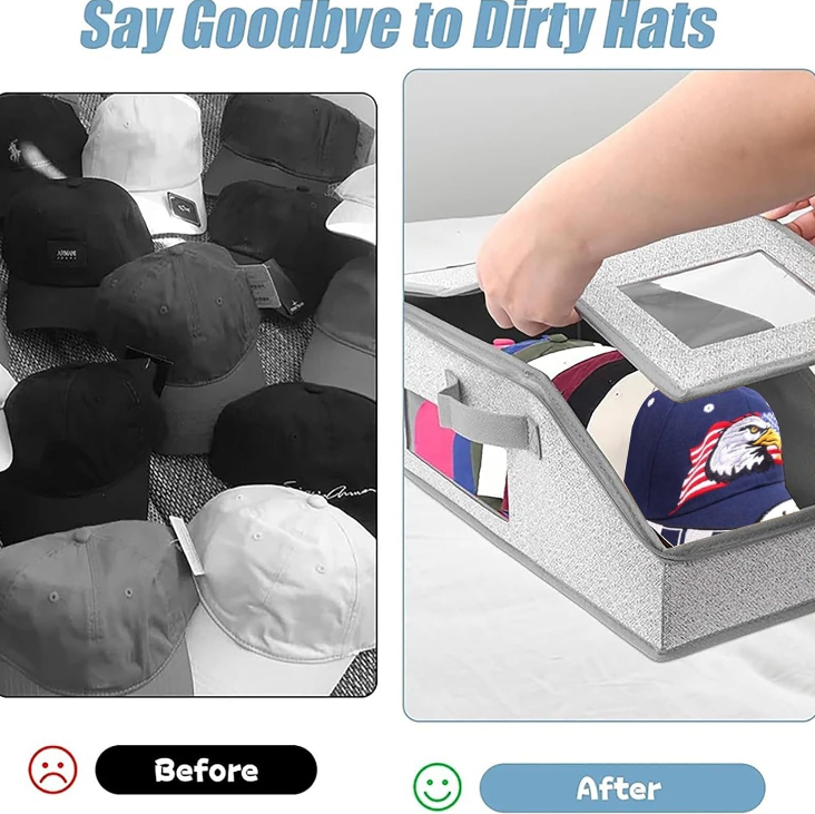 Stackable Baseball Cap Organizer,Holds Up to 12 Hats