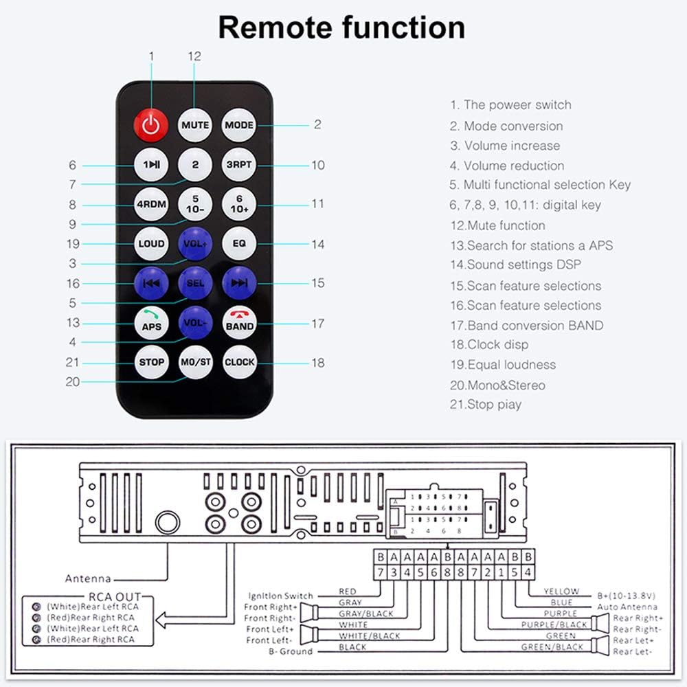 Car Radio Audio USB/SD/MP3 Player Bluetooth Receiver