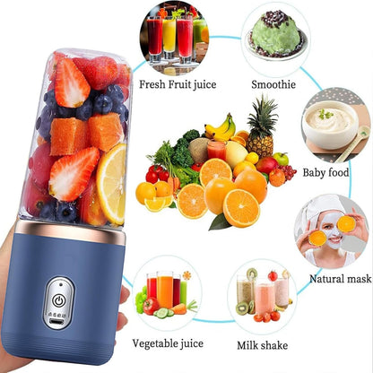 Portable Blender,Personal Blender USB Rchargeable 400ML With6 Blades
