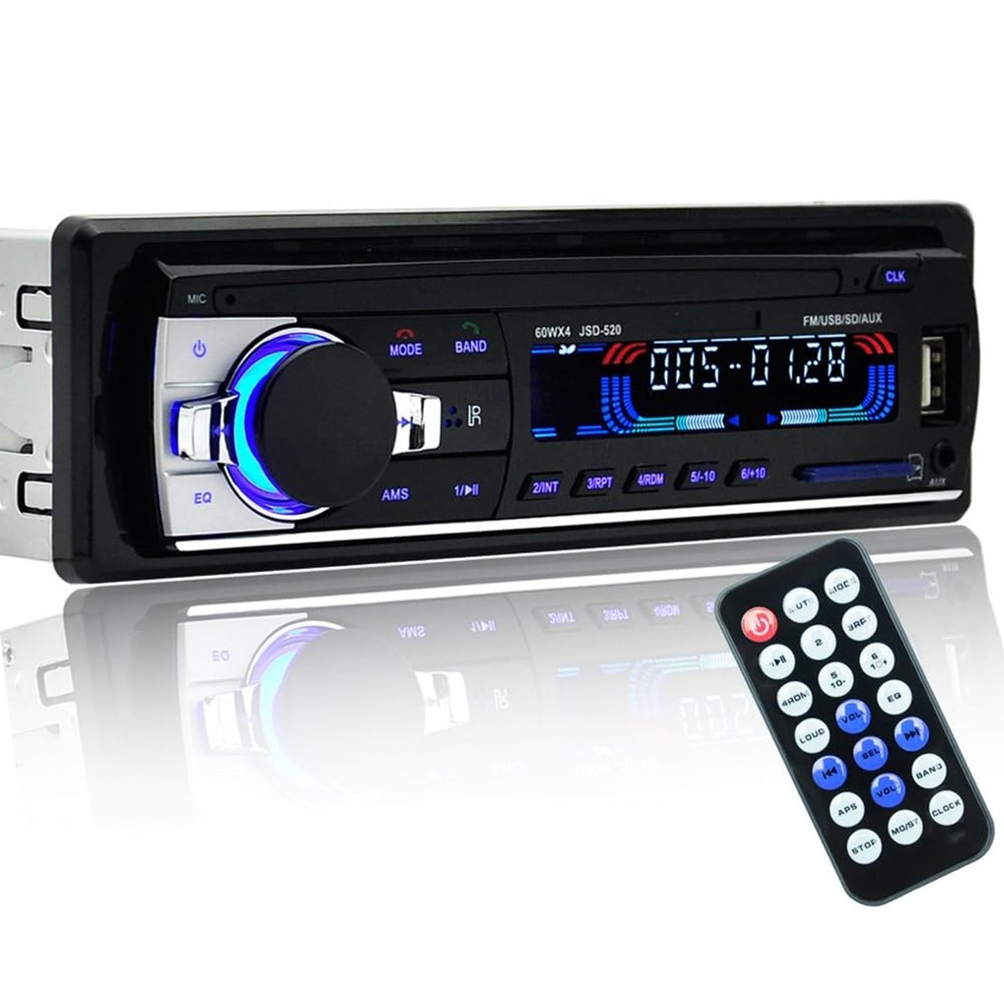 Car Radio Audio USB/SD/MP3 Player Bluetooth Receiver Hands-Free with Remote Control
