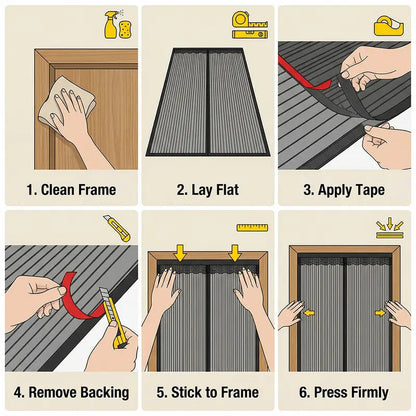 Summer Anti-Mosquito Door Curtain - Fine-Mesh Magnetic Soft Screen Door