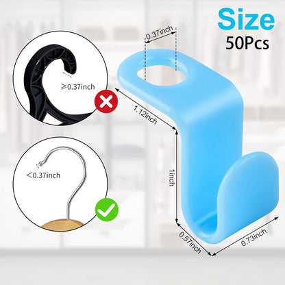 50 PCS Space Saving Hanger - Clothes Connector Hooks, Stacking Space Saver