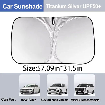 Car Windshield Sun Visor - Brand New Titanium Silver Material