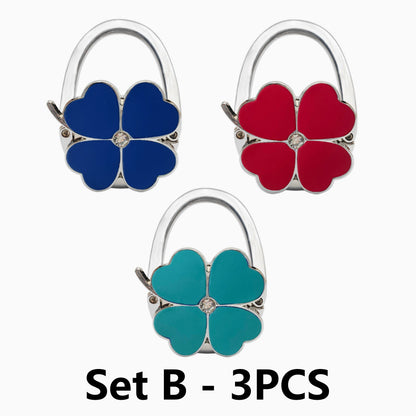 Zinc Alloy Buckle Four Leaf Clover Bag Hook - External Drip Oil Design Hanging Accessory