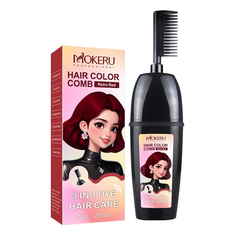 3-In-1 Herbal Hair Coloring Comb I Easy Hair Coloring At Home with Built-In Brush