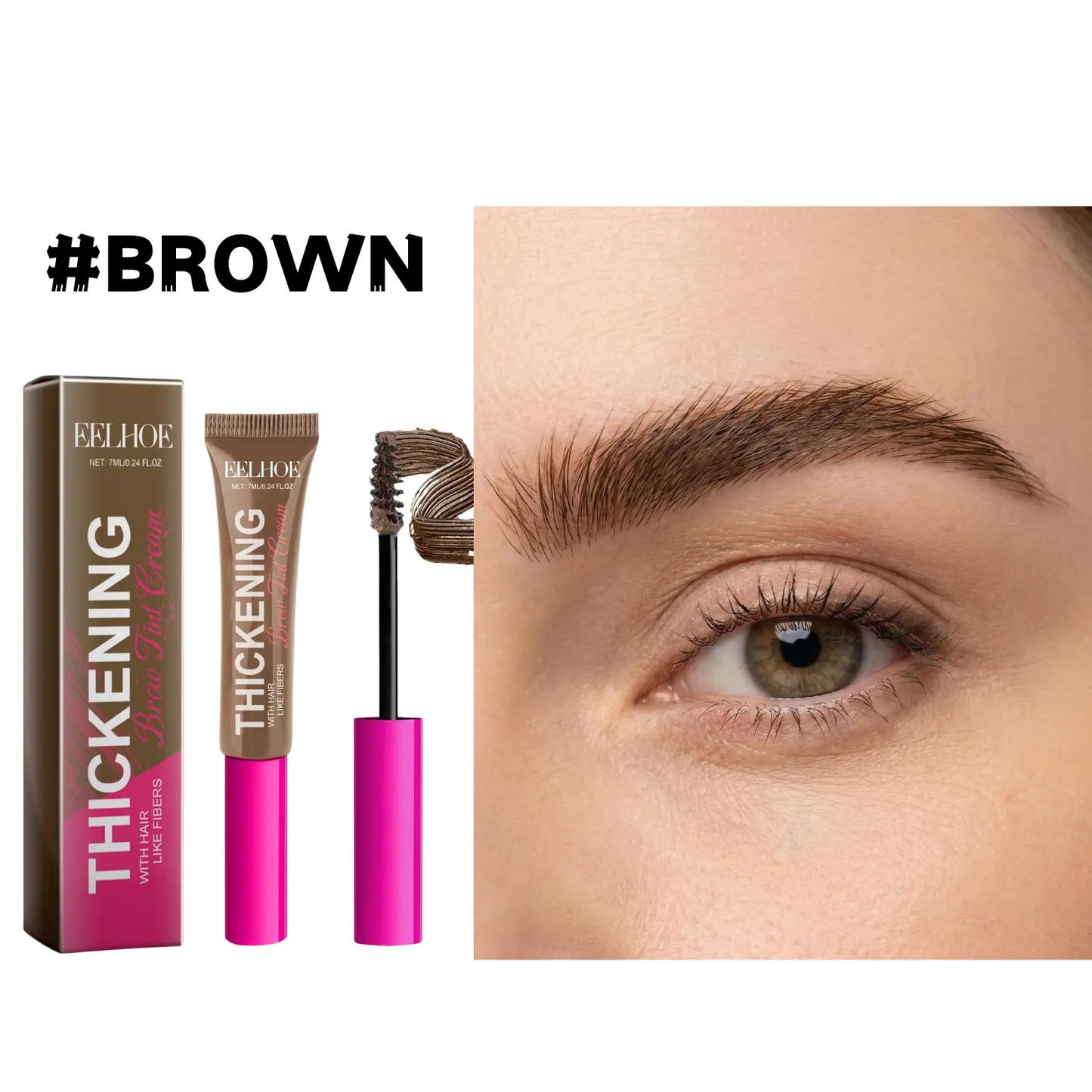 Tinted Thickening Brow Mascara,Natural-looking, Pigmented, Water-resistant, and Smudge-proof.