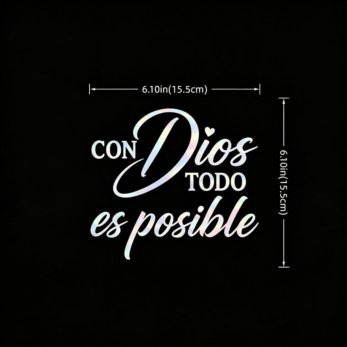 5Pcs Con Dios Todo Es Posible Spanish Inspirational Faith Decal Cute Durable Vinyl Sticker