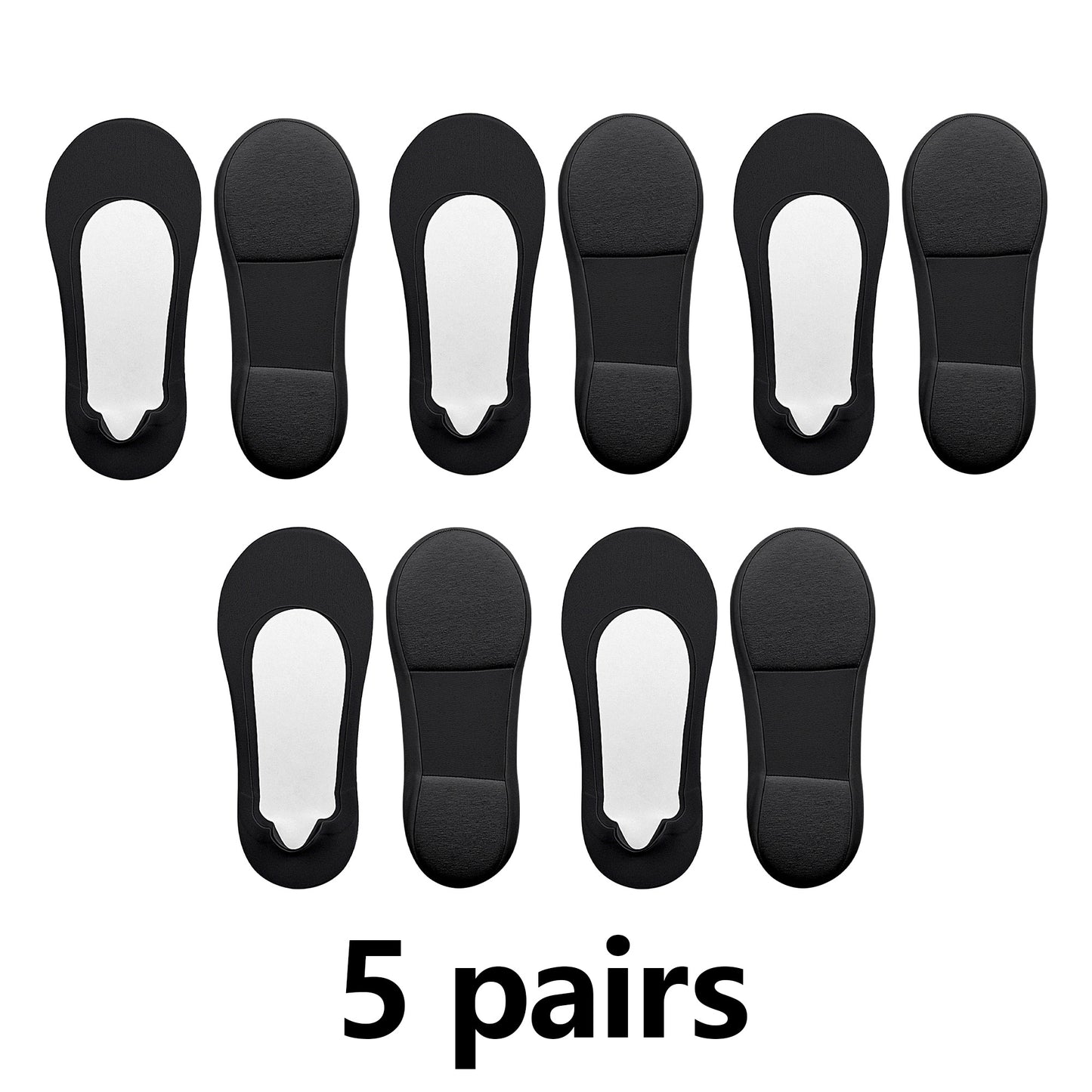 5 Pairs No Show Cushioned Socks Anti-Slip Grip Breathable Soft