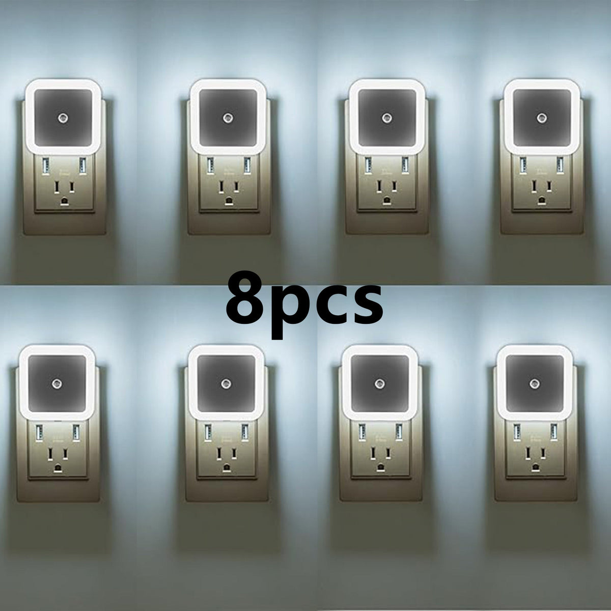 4/8Pcs Sensor-activated Plug-in LED Night Lights, Smart Dusk to Dawn