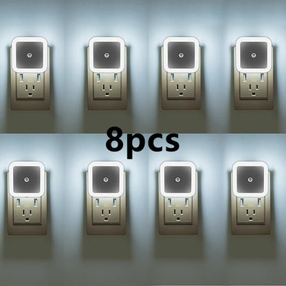 4/8Pcs Sensor-activated Plug-in LED Night Lights, Smart Dusk to Dawn