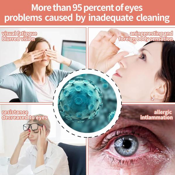 Ultrasonic Rechargeable Contact Lens Cleaner with Vanity Mirror - Portable Case for Hard & Soft Lenses