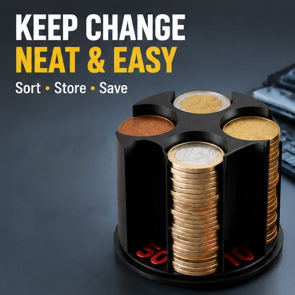 Rotatable In-Car Coin Organizer and Sorter Creative Pen Holder