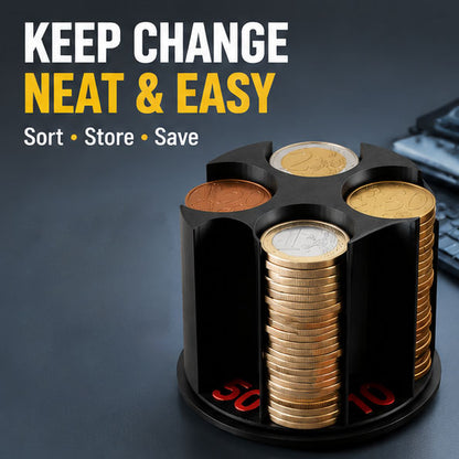Rotatable In-Car Coin Organizer and Sorter Creative Pen Holder
