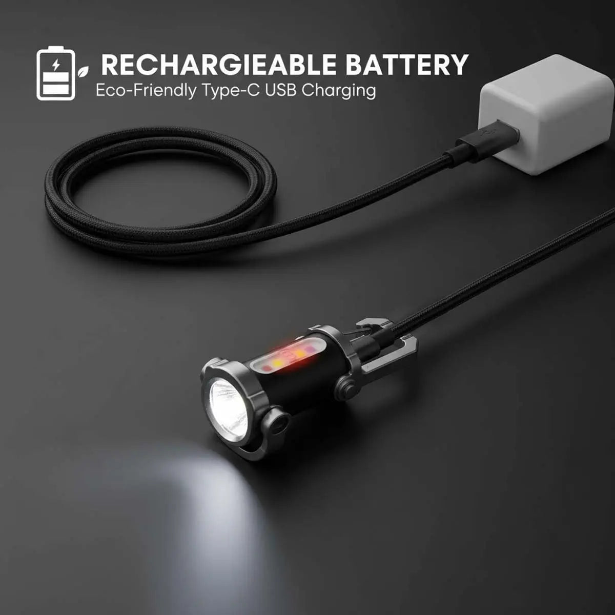 Portable Bright Keychain Flashlight - 7 Modes 1200 Lumens EDC Waterproof Keychains Flashlight