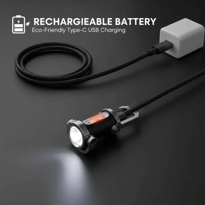 Portable Bright Keychain Flashlight - 7 Modes 1200 Lumens EDC Waterproof Keychains Flashlight