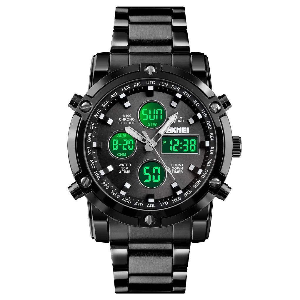 Men Quartz Watch Male Steel Wristwatch Fashion Big Dial Shockproof Watches