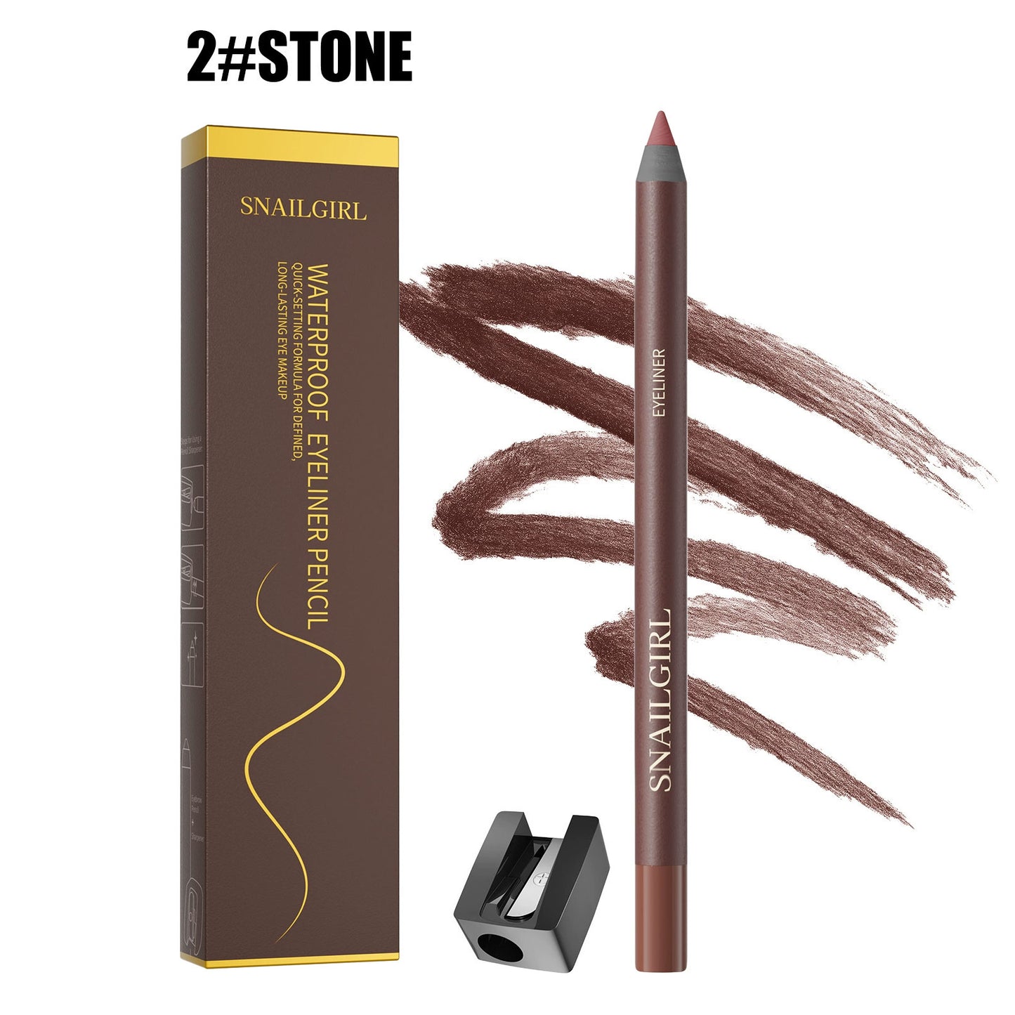 Smooth Glide Eyeliner Pencil Set - Gentle Waterproof Gel Eyeliner Pencil with Sharpener