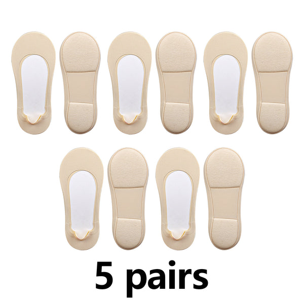 5 Pairs No Show Cushioned Socks Anti-Slip Grip Breathable Soft