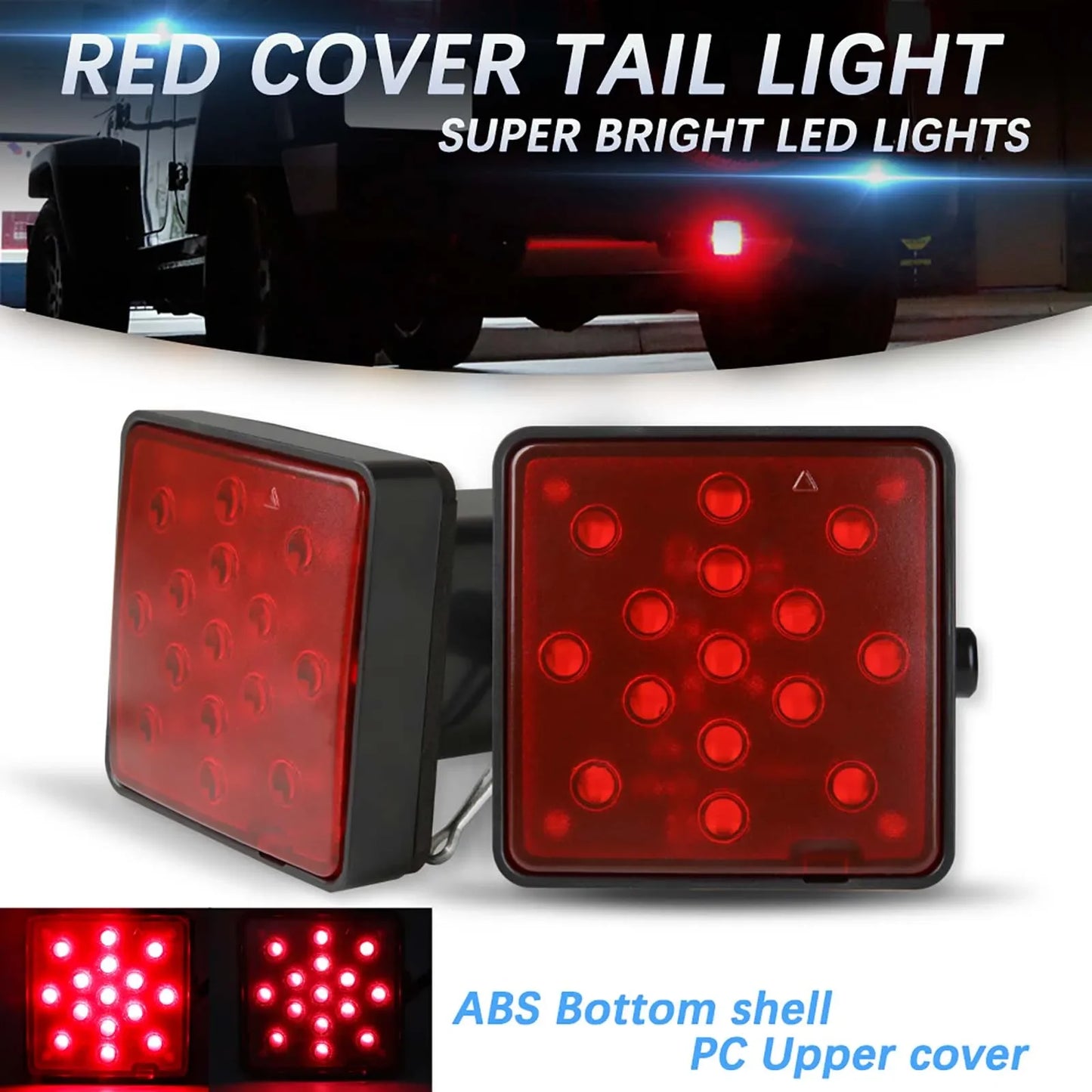 Car Led Lights 15-LED Brake Light Trailer Hitch Cover Stop Lamp Assembly