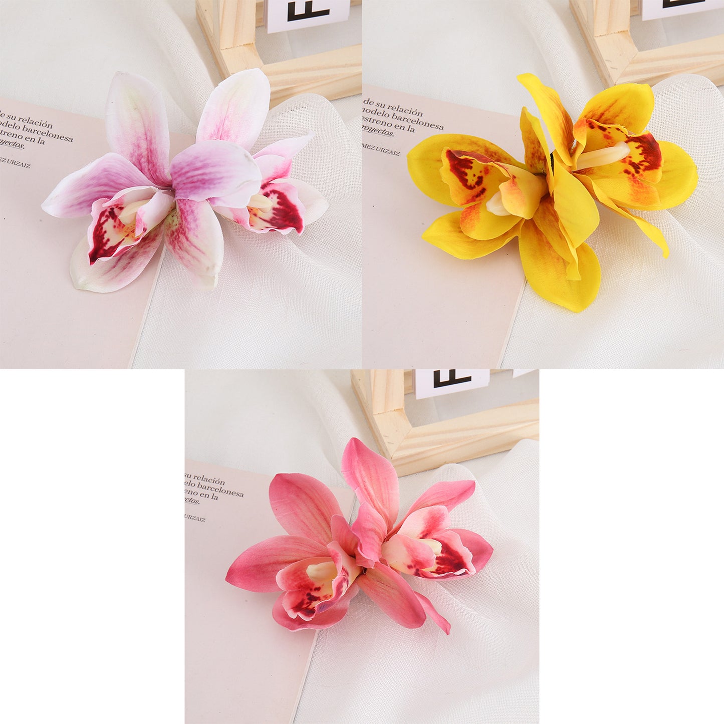 3 Pack Hawaiian Tropical Flower Hair Clips for Women