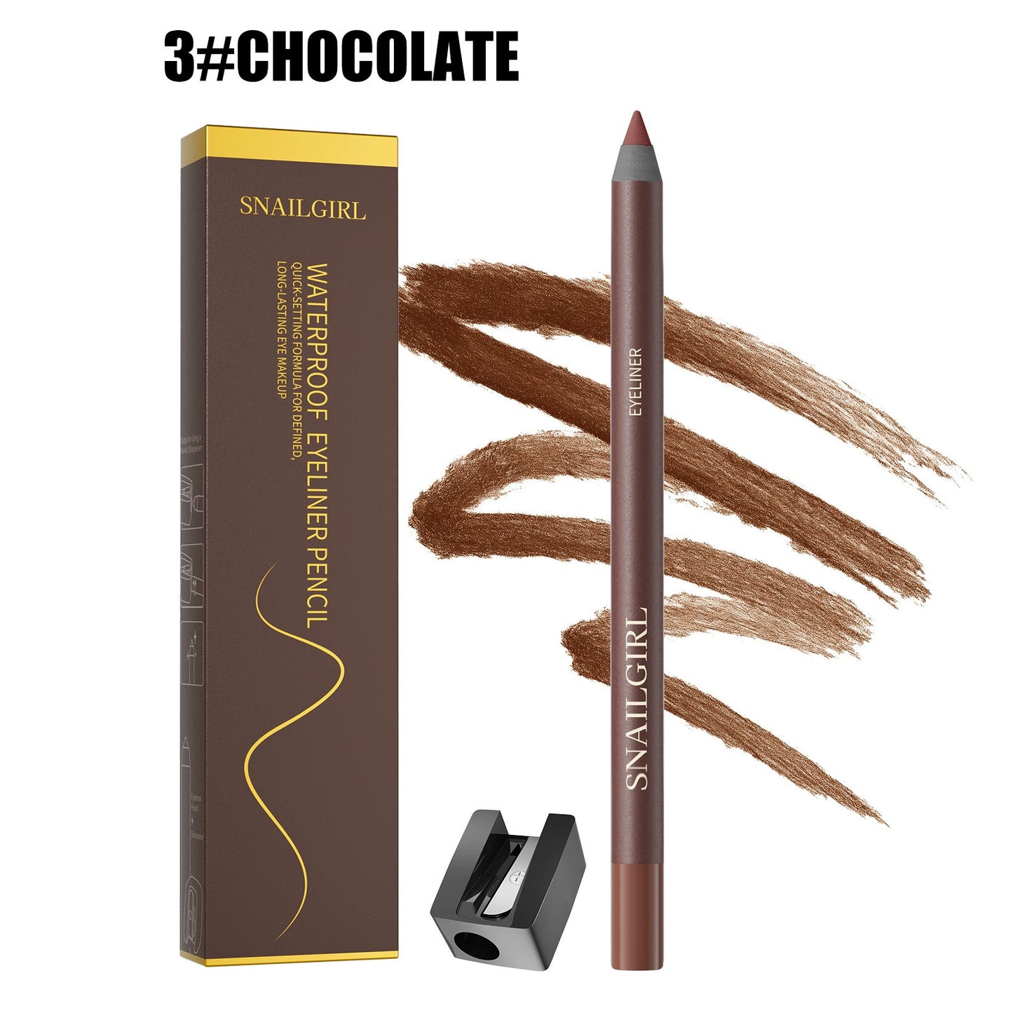 Smooth Glide Eyeliner Pencil Set - Gentle Waterproof Gel Eyeliner Pencil with Sharpener
