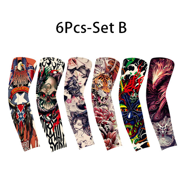 6PCS Ice Silk Tattoo Arm Sleeves