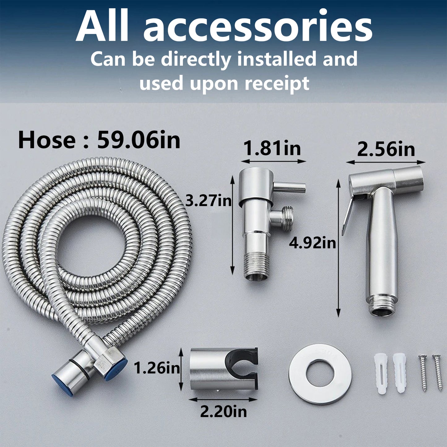 Wall Mounted Stainless Steel BrushedFaucet - Bathroom Cloth Diaper Sprayer Kit