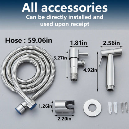 Wall Mounted Stainless Steel BrushedFaucet - Bathroom Cloth Diaper Sprayer Kit