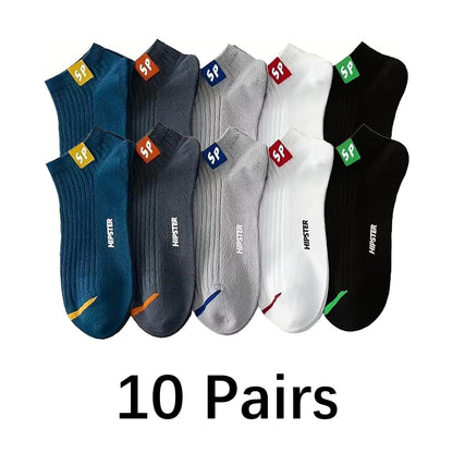 10 Pairs Mens Low Cut Breathable Casual Socks