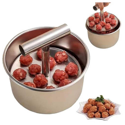6/12 Balls Manual Meatball Maker Tool,Stainless Steel Meatball Making Mold