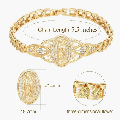 Virgen De Guadalupe Bracelet - Catholic Religious Jewelry Gifts for Baptism/First Communion