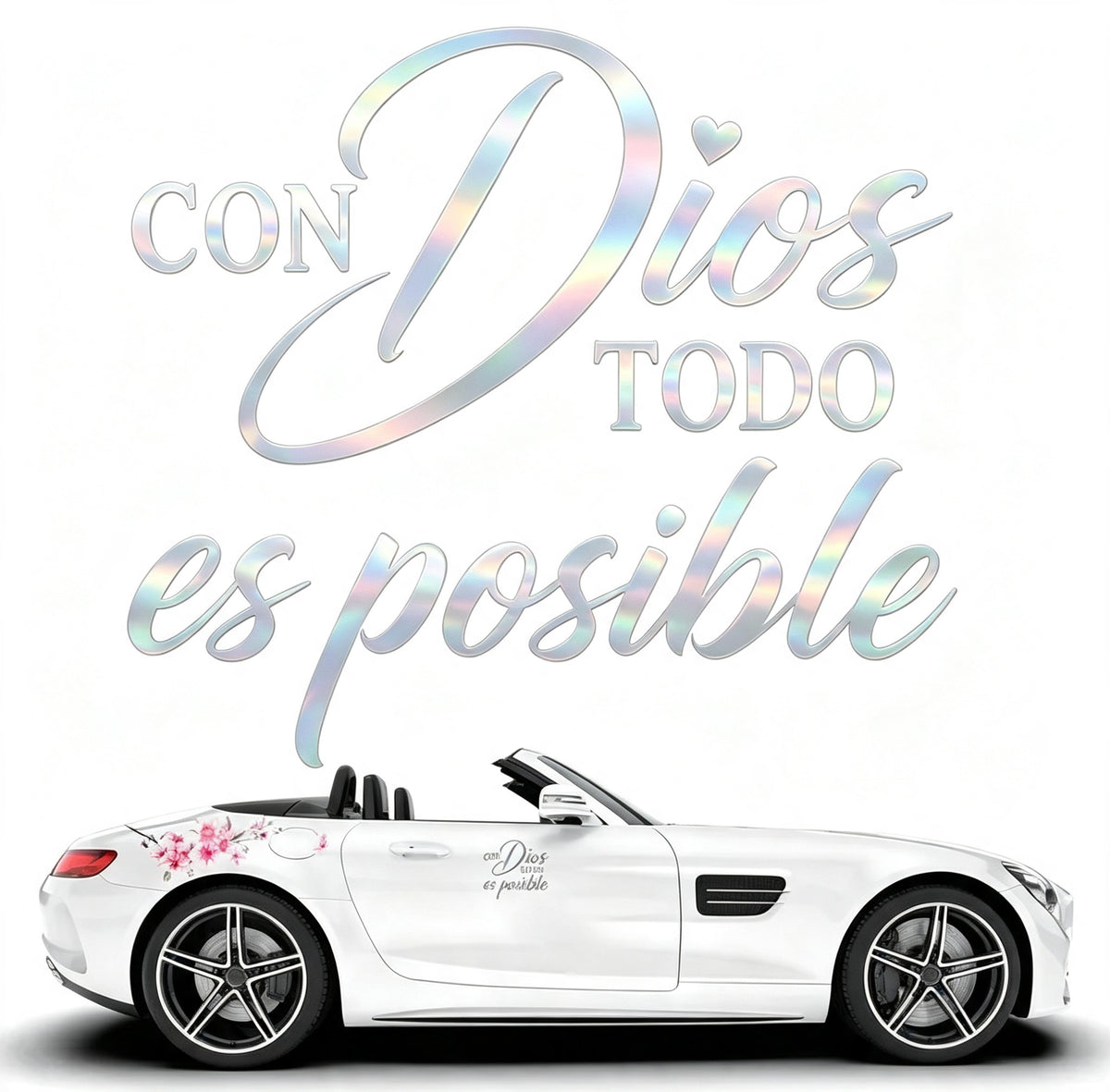 5Pcs Con Dios Todo Es Posible Spanish Inspirational Faith Decal Cute Durable Vinyl Sticker