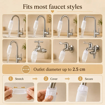 50PCS Universal Sink Tap Water Filter Refill with Installation Strap