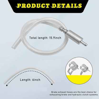 Brake Bleeder Hose Kit - One Way Check Valve Tube Bleeding Tool