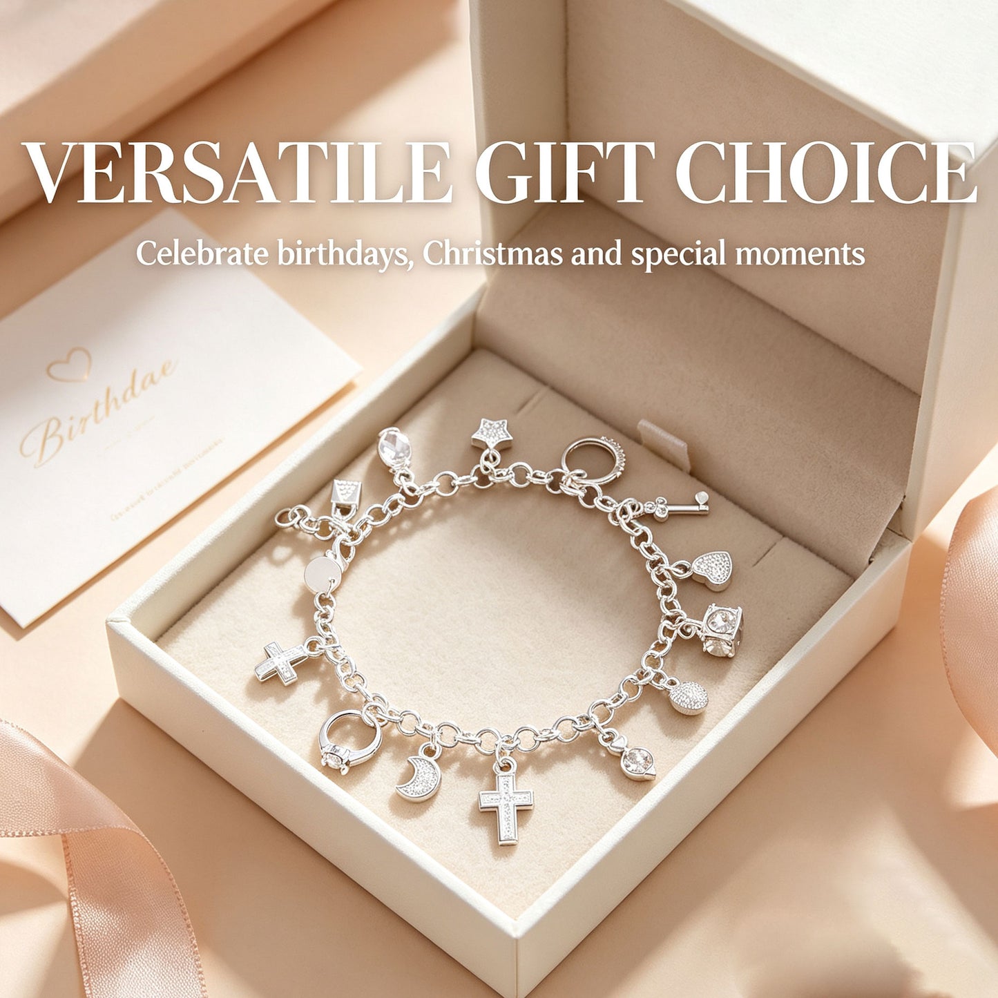 S925 Silver Thirteen Hanging Pieces Bracelet For Women, Gift Bracelets & Bangles Jewelry