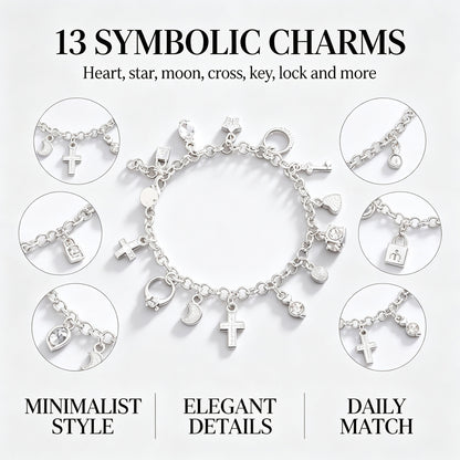 S925 Silver Thirteen Hanging Pieces Bracelet For Women, Gift Bracelets & Bangles Jewelry
