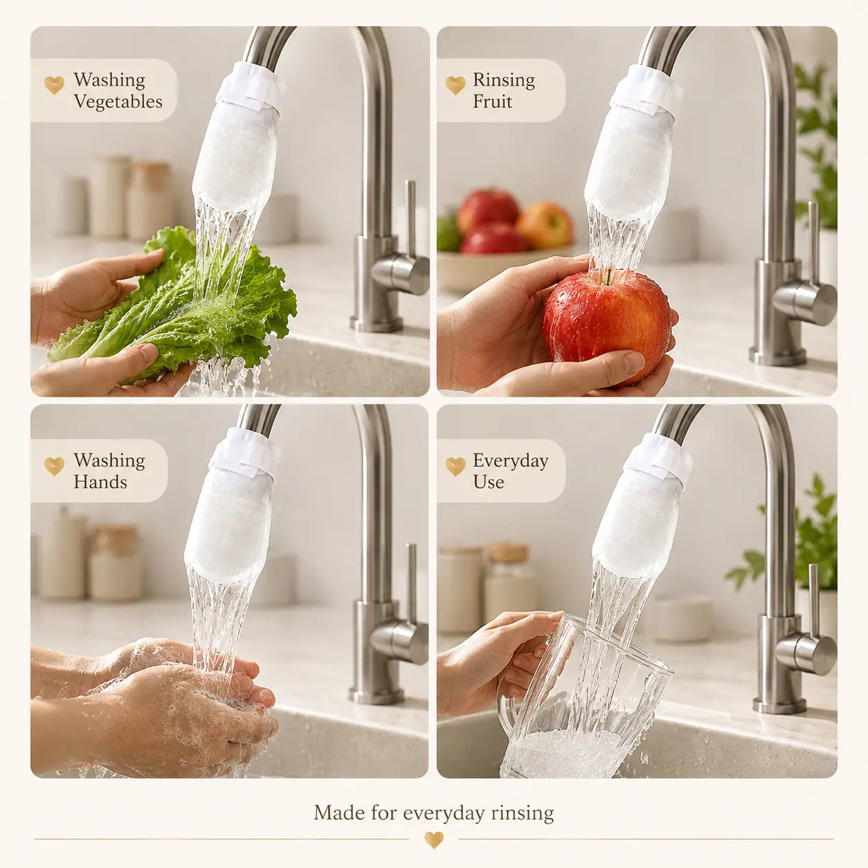50PCS Universal Sink Tap Water Filter Refill with Installation Strap