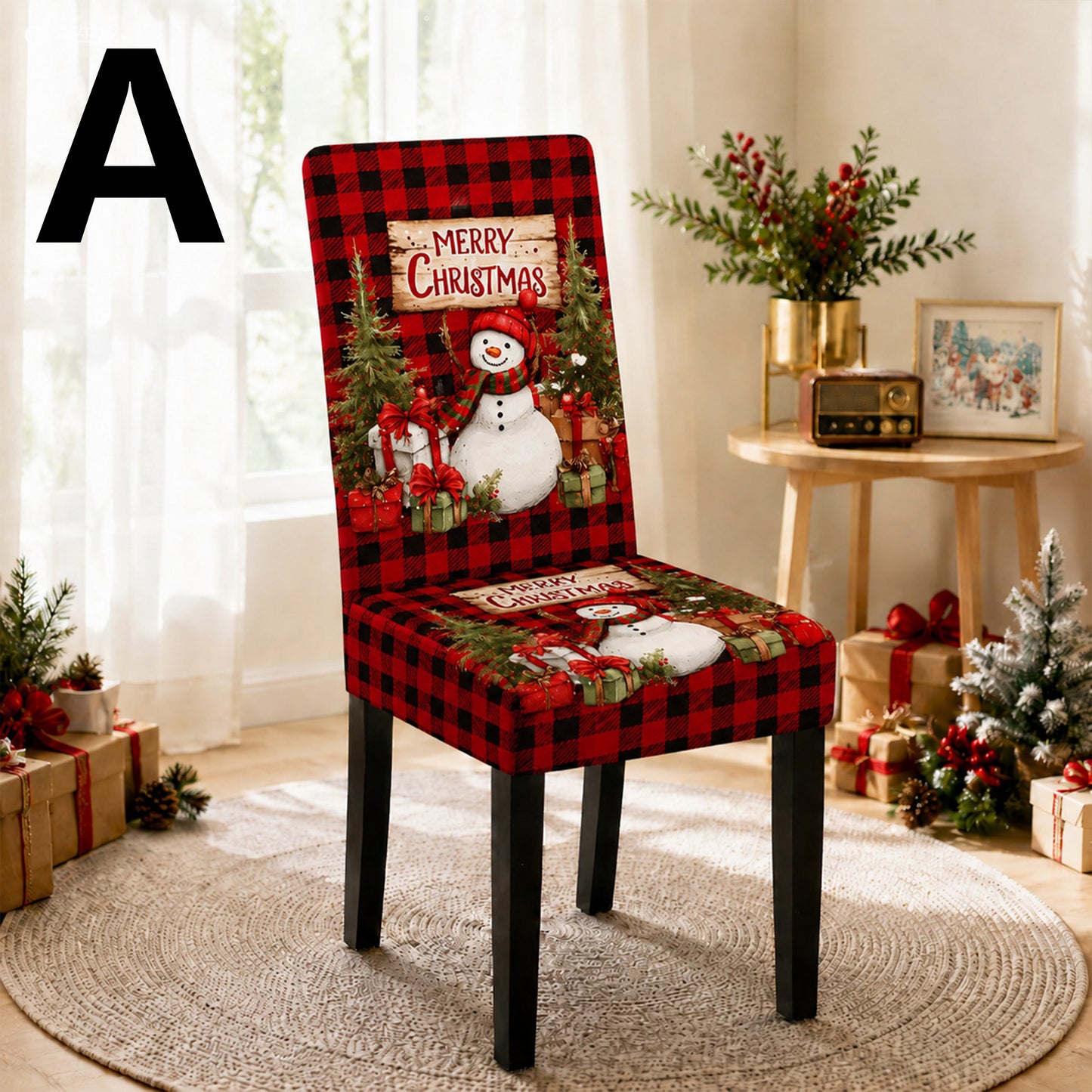 Stretch Christmas Dining Chair Covers, Chair Protector Slipcovers