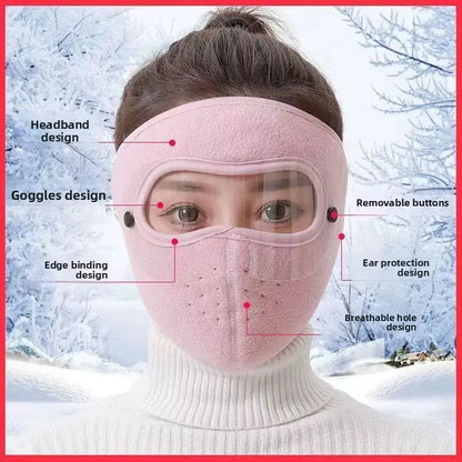 Unisex Winter Face Mask with Removable Goggles