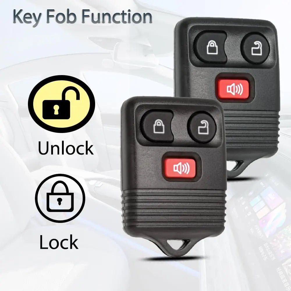 2 Pcs New Keyless Entry Remote Car Key Fob Clicker Transmitter Control For Ford