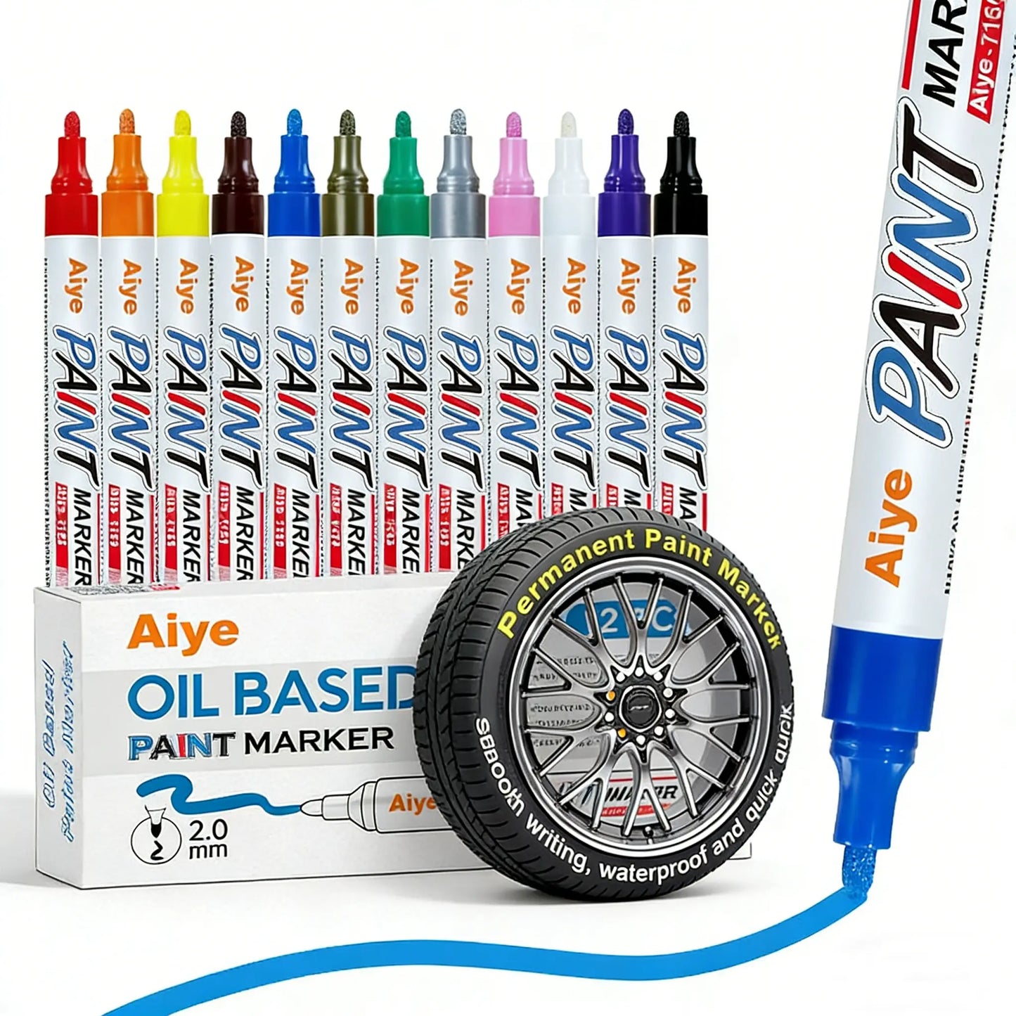 11Pcs Waterproof Permanent Paint Marker Pen Set