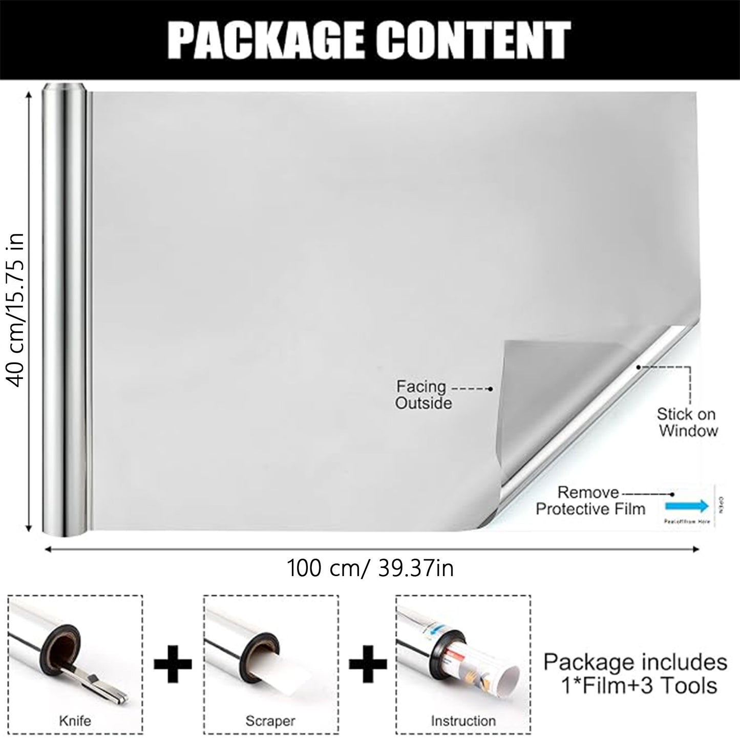 Window Tint Privacy Reflective Anti UV Sun Blocking Thermal Insulated Film