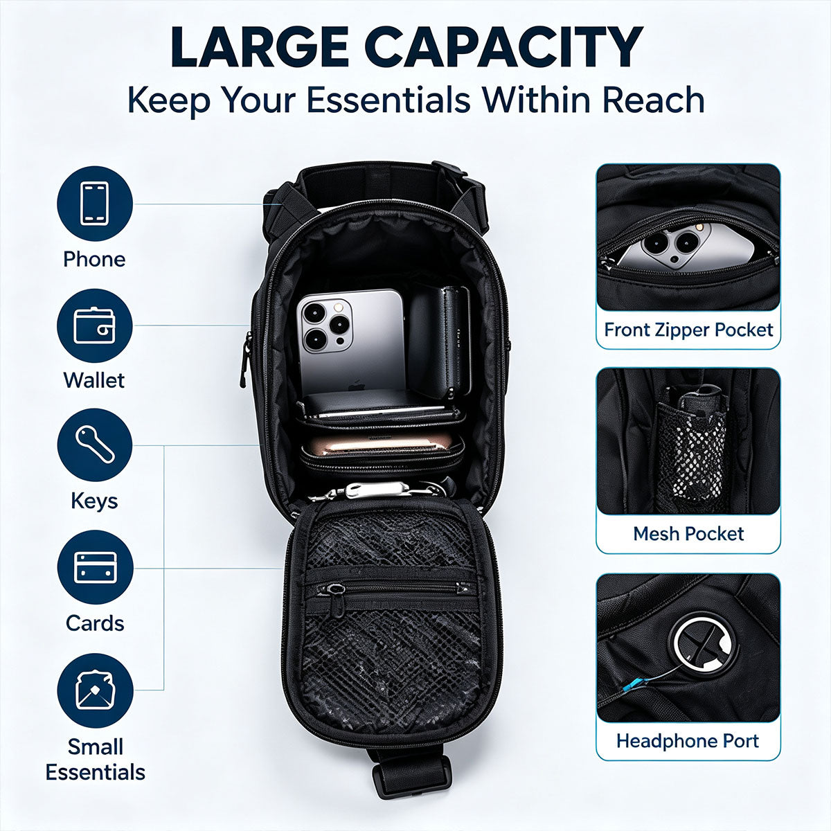 Motorcycle Thigh Water-Resistant Leg Bag with Detachable Adjustable Straps