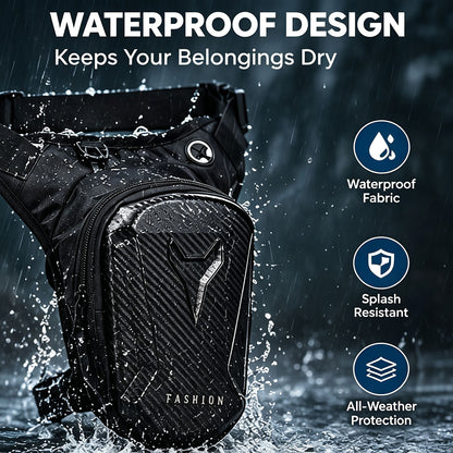 Motorcycle Thigh Water-Resistant Leg Bag with Detachable Adjustable Straps