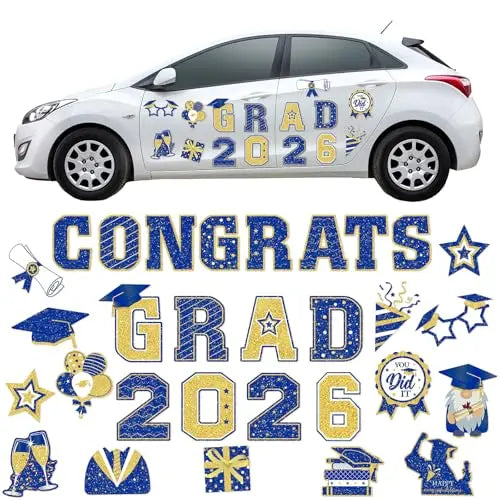 30PCS 2026 Graduation Car Magnets Congrats Grad Magnetic Bumper Stickers