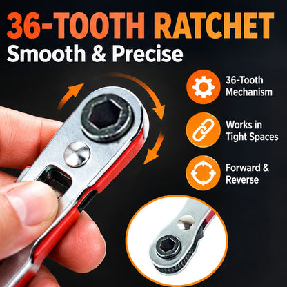 20-Piece Ratchet Screwdriver Set with 36 Teeth for Tight Spaces ,Chrome Vanadium Steel Bits for Electronics Repair