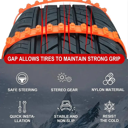 10Pcs Reusable Snow Tire Chains for Trucks & SUVs