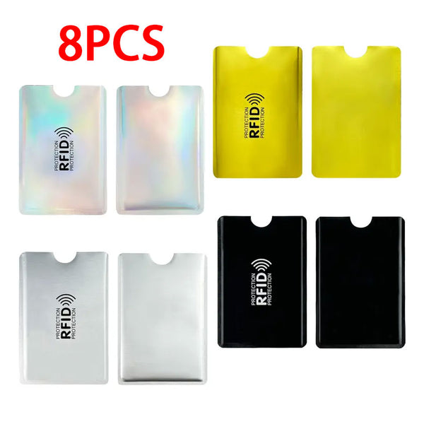 8-Pack RFID Blocking Card Sleeves – Protect Credit Cards & IDs from Electronic Theft